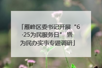 雁峰区委书记开展“6·25为民服务日” 暨为民办实事专题调研