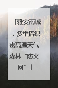 雅安雨城：多举措织密高温天气森林“防火网”