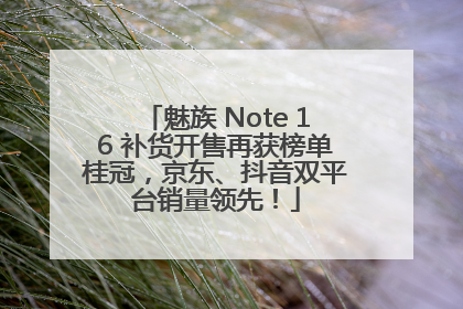 魅族 Note 16 补货开售再获榜单桂冠，京东、抖音双平台销量领先！