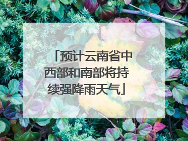 预计云南省中西部和南部将持续强降雨天气