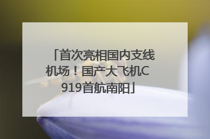 首次亮相国内支线机场！国产大飞机C919首航南阳