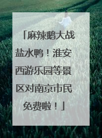 麻辣鹅大战盐水鸭！淮安西游乐园等景区对南京市民免费啦！