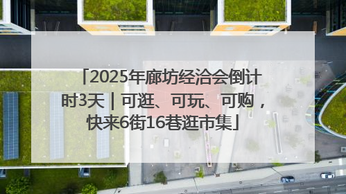 2025年廊坊经洽会倒计时3天｜可逛、可玩、可购，快来6街16巷逛市集