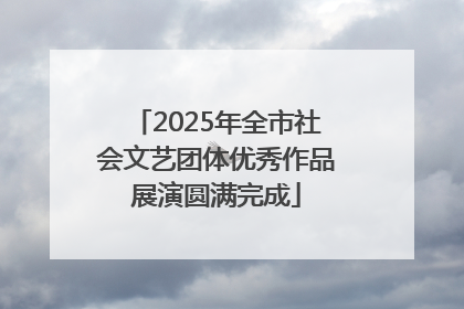 2025年全市社会文艺团体优秀作品展演圆满完成