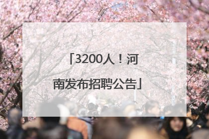 3200人！河南发布招聘公告