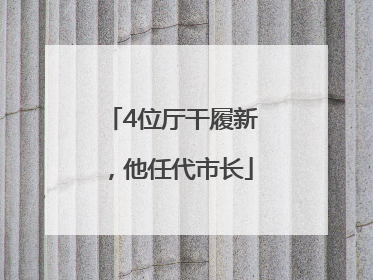 4位厅干履新，他任代市长
