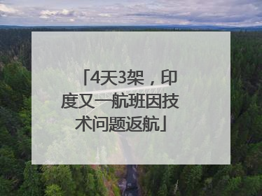 4天3架，印度又一航班因技术问题返航