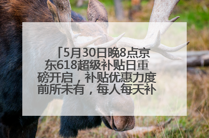 5月30日晚8点京东618超级补贴日重磅开启，补贴优惠力度前所未有，每人每天补贴超6180元！