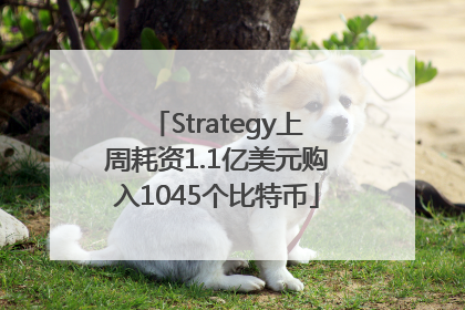 Strategy上周耗资1.1亿美元购入1045个比特币